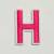 Patch it! | Design 111 | Letter: H | iron-on | 4x2,2 cm | bright pink