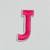 Patch it! | Design 111 | Letter: J | iron-on | 4x2 cm | bright pink