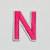 Patch it! | Design 111 | Letter: N | iron-on | 4x3 cm | bright pink