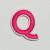 Patch it! | Design 111 | Letter: Q | iron-on | 4,4x3,2 cm | bright pink