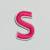 Patch it! | Design 111 | Letter: S | iron-on | 4x2,8 cm | bright pink
