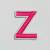 Patch it! | Design 111 | Letter: Z | iron-on | 4x3 cm | bright pink