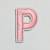 Patch it! | Design 112 | Letter: P | iron-on | 4x2,6 cm | pink