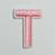 Patch it! | Design 112 | Letter: T | iron-on | 4x3 cm | pink