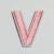 Patch it! | Design 112 | Letter: V | iron-on | 4x3,6 cm | pink