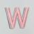 Patch it! | Design 112 | Letter: W | iron-on | 4x4,4 cm | pink