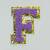 Patch it! | Design 114 | Buchstabe: F | aufbügelbar | 6x4,4 cm | violett