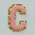 Patch it! | Design 115 | Buchstabe: C | aufbügelbar | 6x3,8 cm | rosa