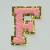 Patch it! | Design 115 | Buchstabe: F | aufbügelbar | 6x4,4 cm | rosa