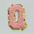 Patch it! | Design 115 | Buchstabe: Q | aufbügelbar | 6x4,1 cm | rosa