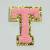 Patch it! | Design 115 | Buchstabe: T | aufbügelbar | 6x5 cm | rosa
