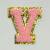 Patch it! | Design 115 | Buchstabe: V | aufbügelbar | 6x5,3 cm | rosa