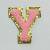 Patch it! | Design 115 | Buchstabe: Y | aufbügelbar | 6x5,3 cm | rosa