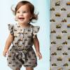 REMNANTS | 80 cm | Construction Vehicles (poplin) - ECO - beige