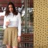 Sketchy Hearts (Musselin flat) - ECO - Honey Brown  
