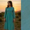 Wave Whisper (Jacquard Musselin) - ECO - Steel Blue